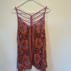 Kori Floral Camisole - Purple and Orange